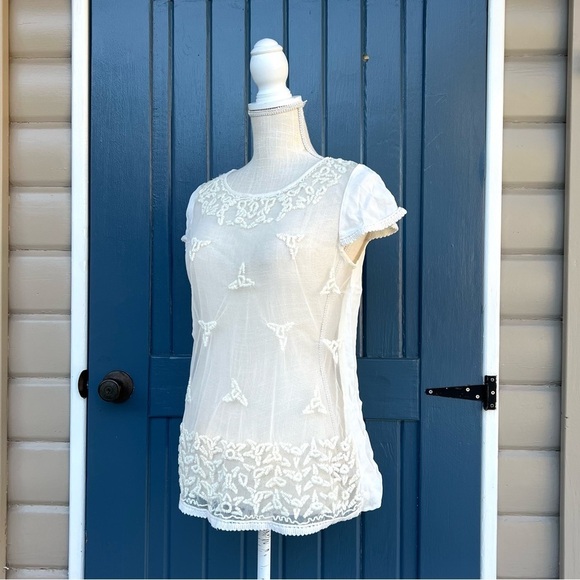 Anthropologie Maeve Lace Top Women’s Size 4 - Picture 2 of 7